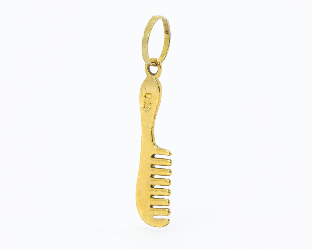 Colgante de oro macizo de 18 quilates con forma de peine