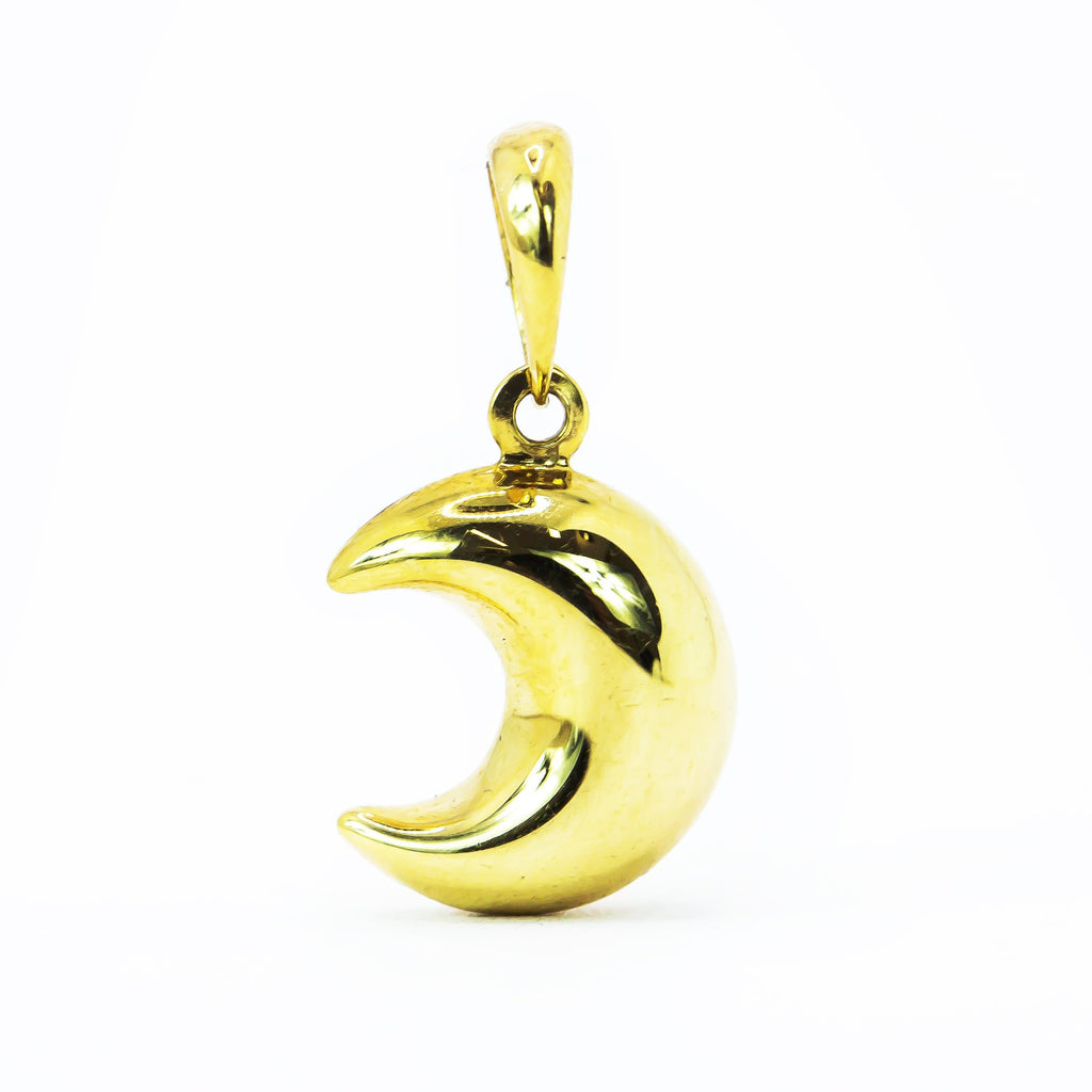 Colgante de Oro Sólido 18K Luna Menguante
