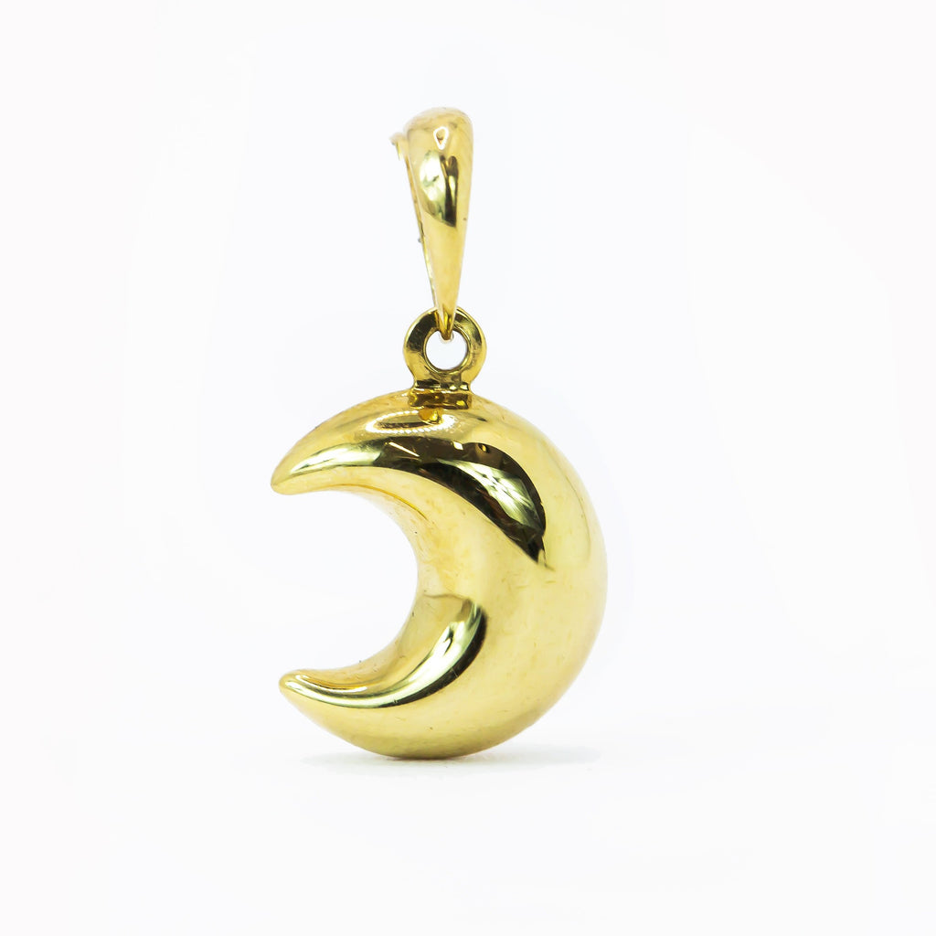Colgante de Oro Sólido 18K Luna Menguante