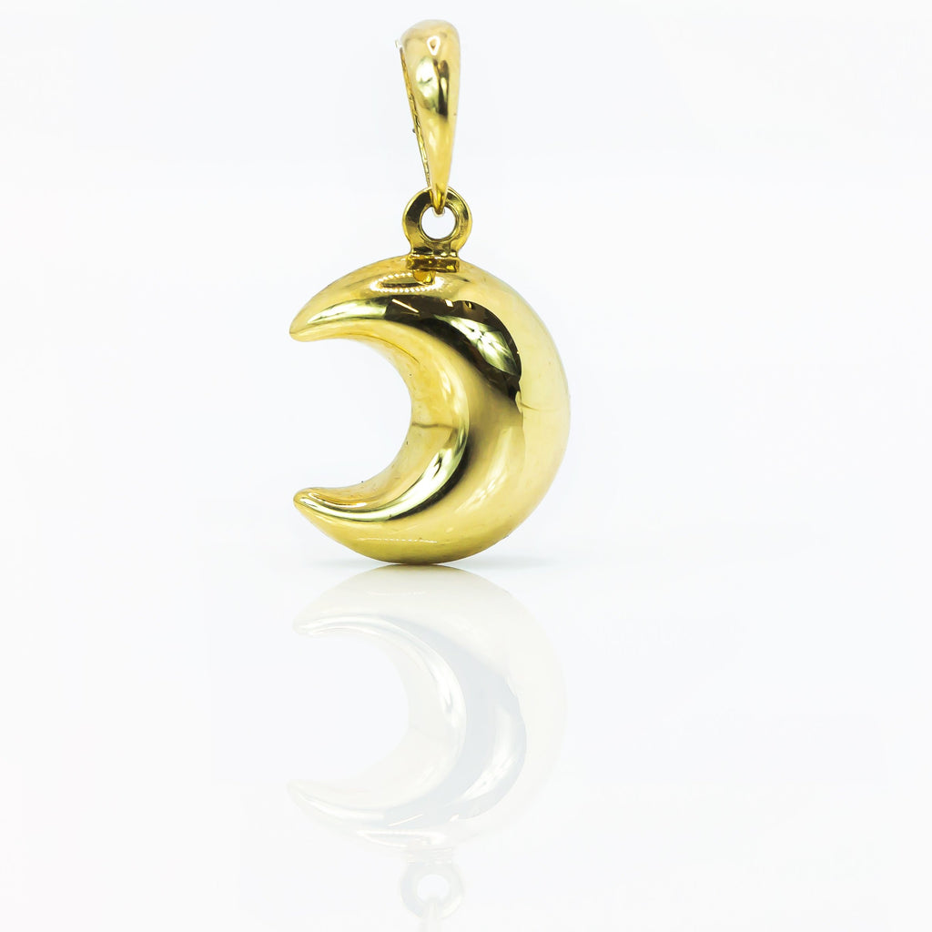 Colgante de Oro Sólido 18K Luna Menguante