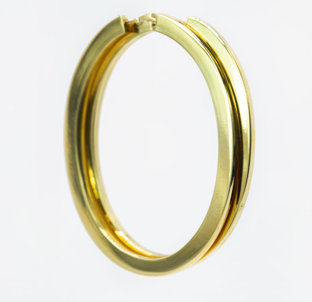 Brinco em Ouro Sólido 18K Argola Oval