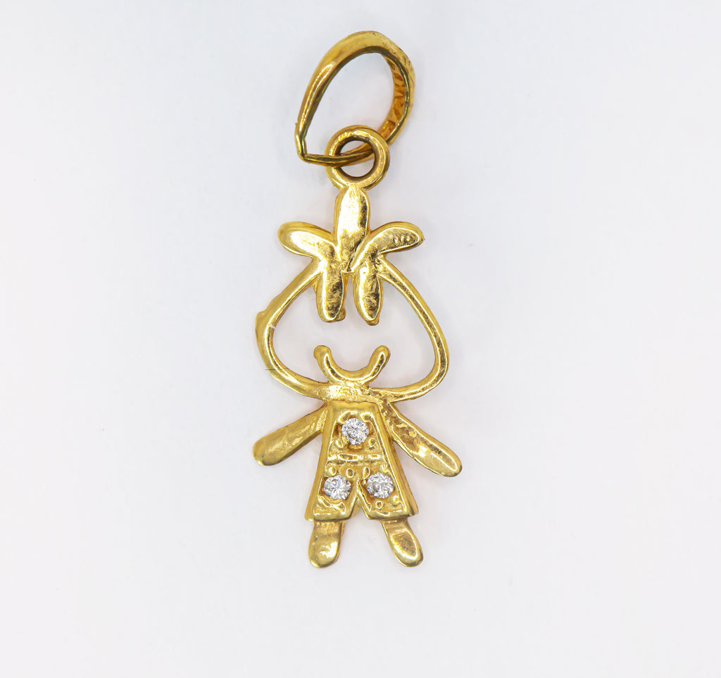 Colgante de oro macizo de 18 quilates para niño
